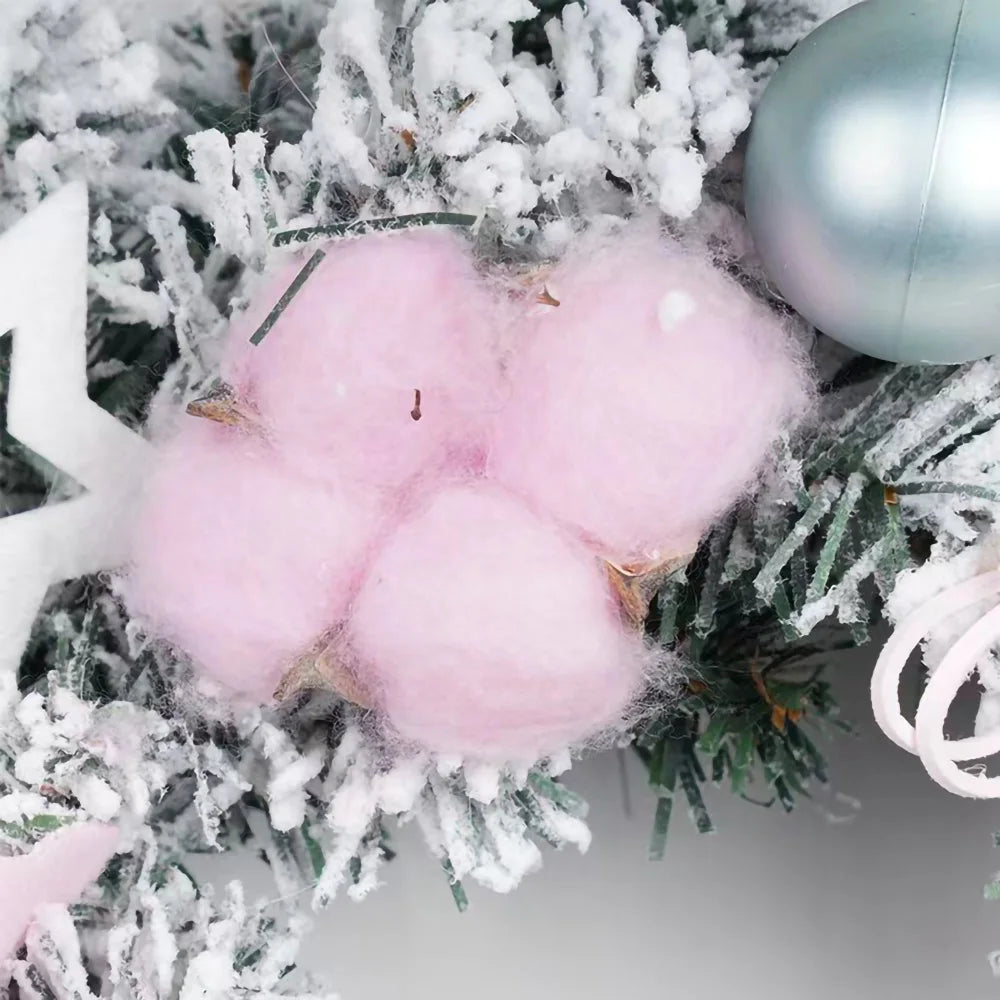30/40cm Pink Snowflake Wreaths Holiday Decorations Wreaths Christmas Wreaths Hanging Ornaments Christmas Atmosphere Decoration