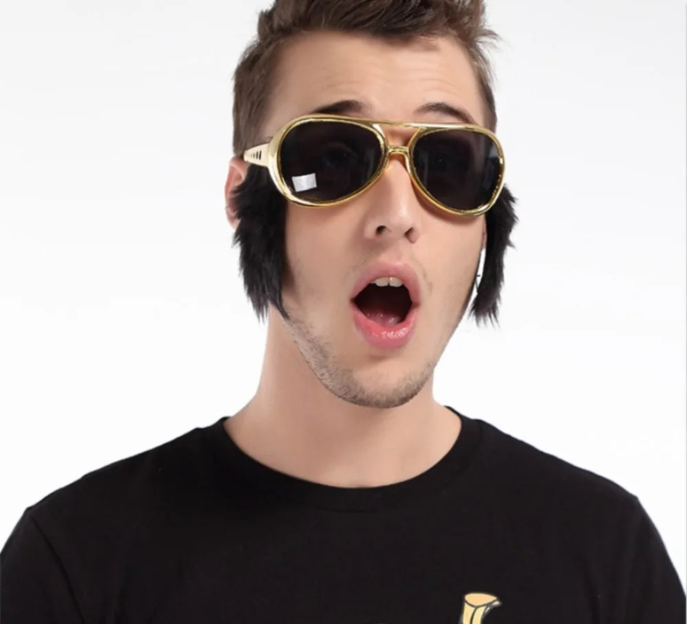 Lunettes déguisement Années 70 Disco Fête Film Jeu de rôle Elvis Bal de promo Lunettes drôles Cosplay Déguisement Accessoires Rock Carnaval