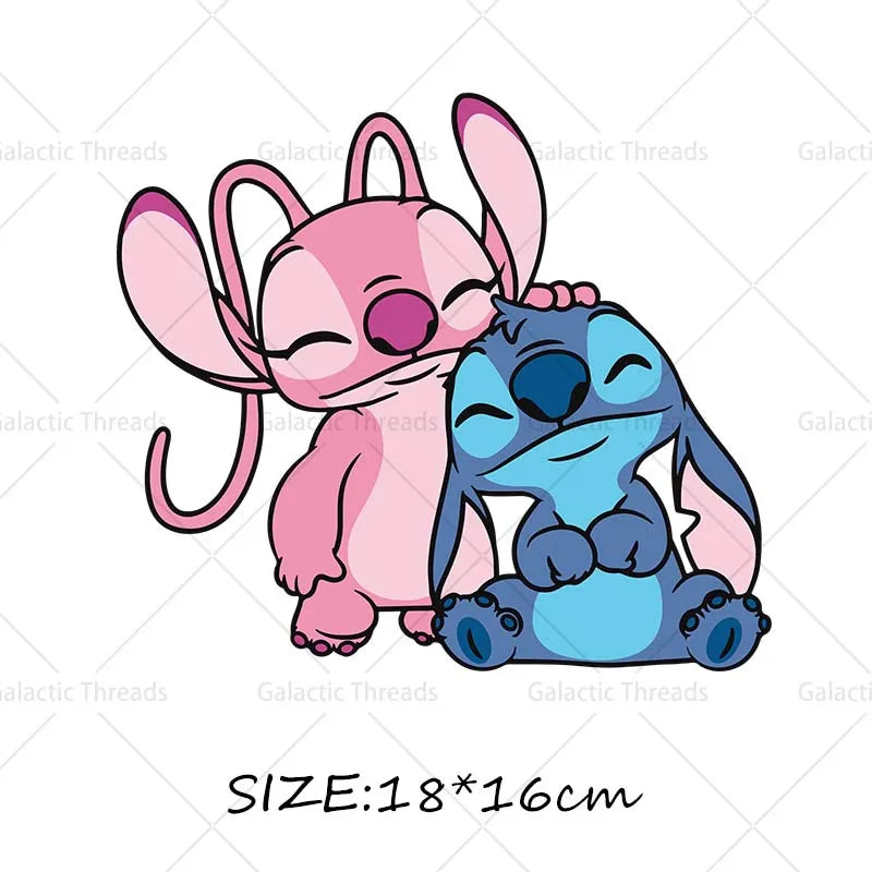 Stitch Lilo Iron on Decals Heat Press Patches Thermal Transfer Stickers for Clothes DIY Ironing Prints