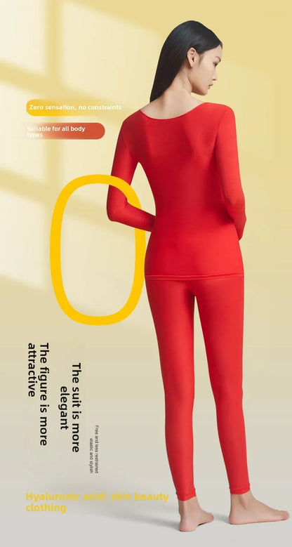 37 Women's Thermal Underwear Base Layer Shirt Skin Beauty Garment Ultra-Light Long Sleeve Thermal Set