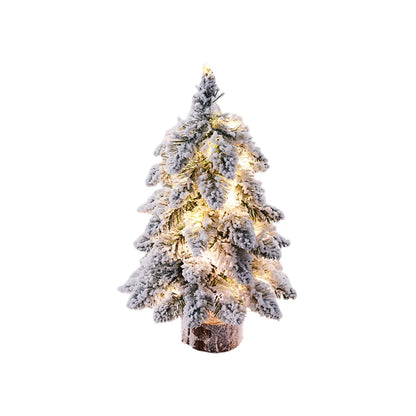 Arbre de Noël nordique de 45/60 cm, ornement d'arbre flocon de neige exquis, arbre floqué lumineux, accessoires de décoration pour le Nouvel An et les fêtes de Noël