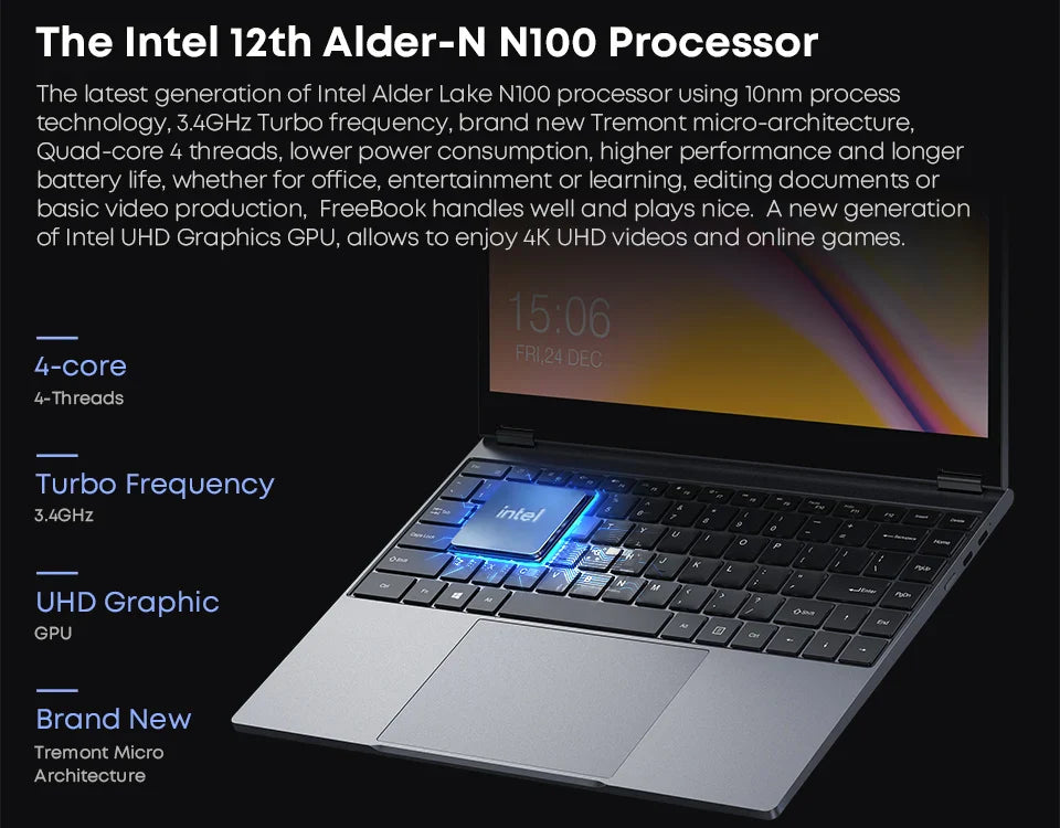 CHUWI FreeBook Tablet Laptop 2 in 1 Intel i3 1215U 12GB LPDDR5 512G SSD Windows 11 Laptop 13.5" IPS FHD Display 2256*1504 WIFI 6