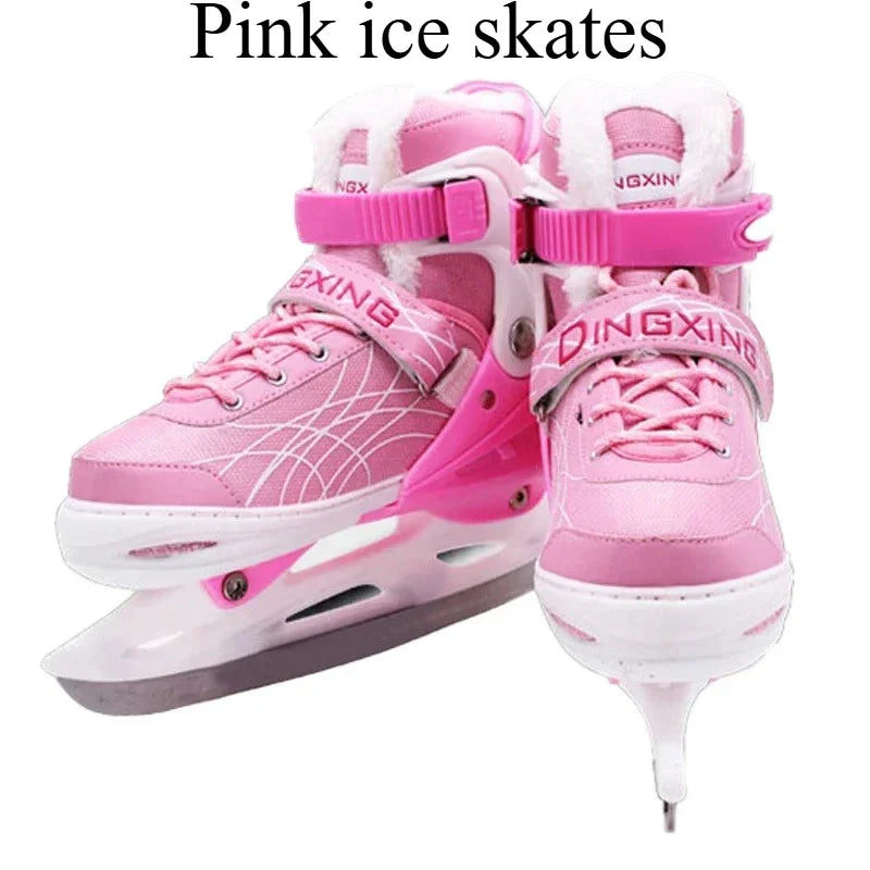 Chaussures de patins à glace extensibles, chaussures de hockey sur glace réglables, chaussures de patinage de vitesse épaisses et chaudes pour filles, garçons, femmes et hommes