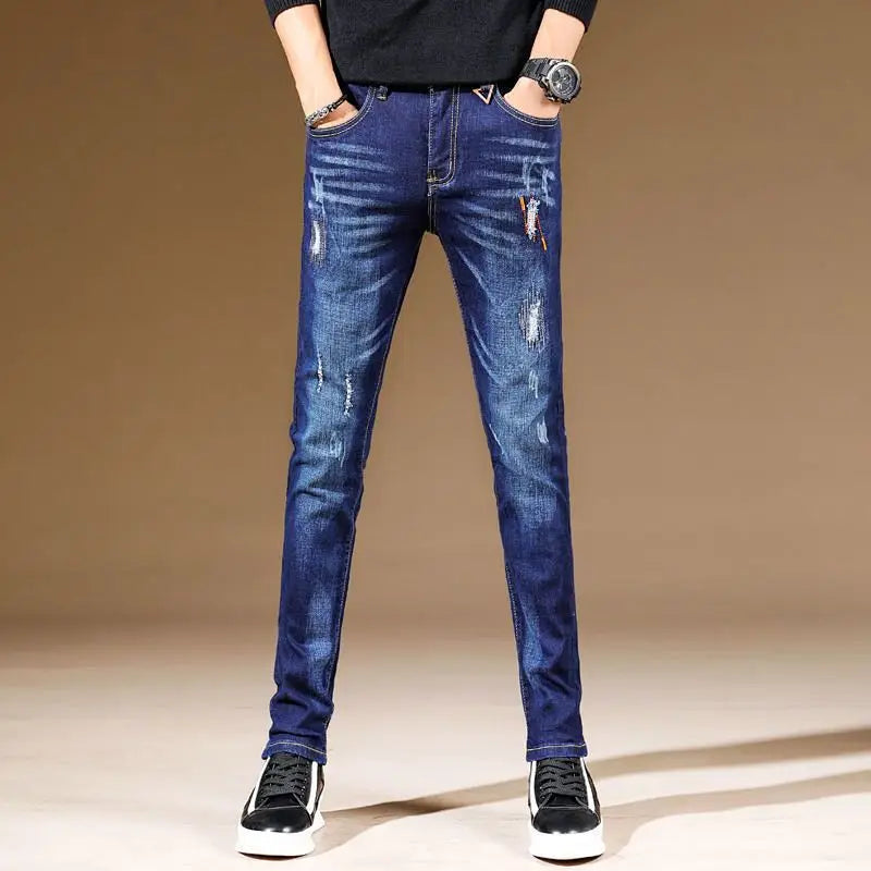 New Arrival 2024 Spring and Autumn Harajuku Italian Jeans Luxury Korean Brand Clothing Men Designer Slim Casual Jeans for Men