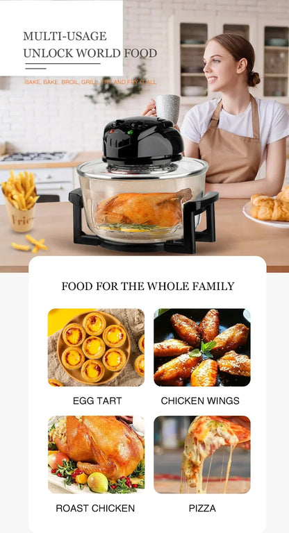 12L Air Fryer, 1400W Electric Hot fryer Oven Oilless Cooker with Touch Control & Nonstick Basket & Visible Window, Family Size