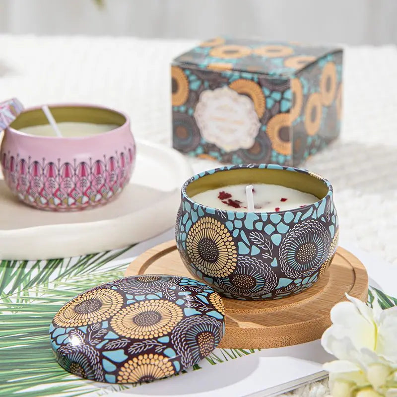 Bougies parfumées Osmanthus Gardenia avec pétales, petites bougies parfumées romantiques pour cadeaux d'anniversaire de filles, aromathérapie pour la maison