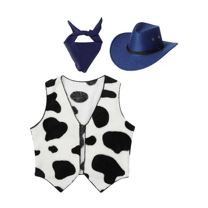 Costumes de Cowboy Western pour Enfants, Tenue de Cowboy pour Bol et Garçons, Chaps Pantalon avec Glaand Bandana Chapeau, Cowgirls fur s Up, ixd'Halloween