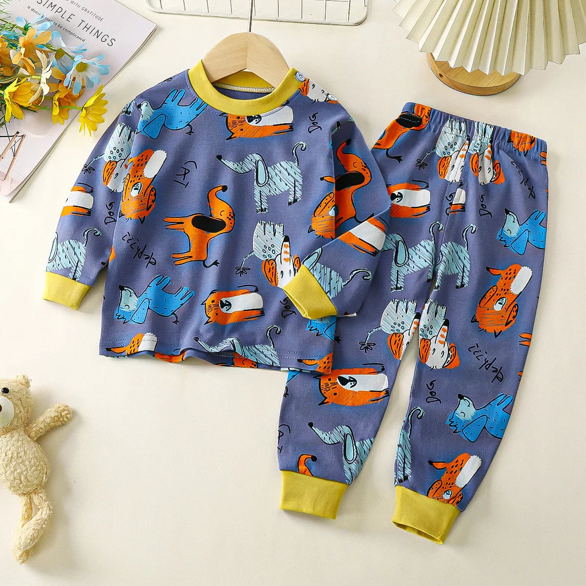 Autumn Winter Baby Pajamas Set – Long Sleeve Cotton Sleepwear for Boys Kids Homewear Outfit for Comfortable Sleeping