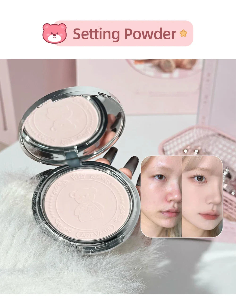 ART VALUE Coffrets de maquillage 7 pièces comprenant 3 couleurs de rouge à lèvres mat, 1 poudre pressée, 1 fard à joues, 1 palette de fards à paupières, 1 collier, coffrets de maquillage beauté