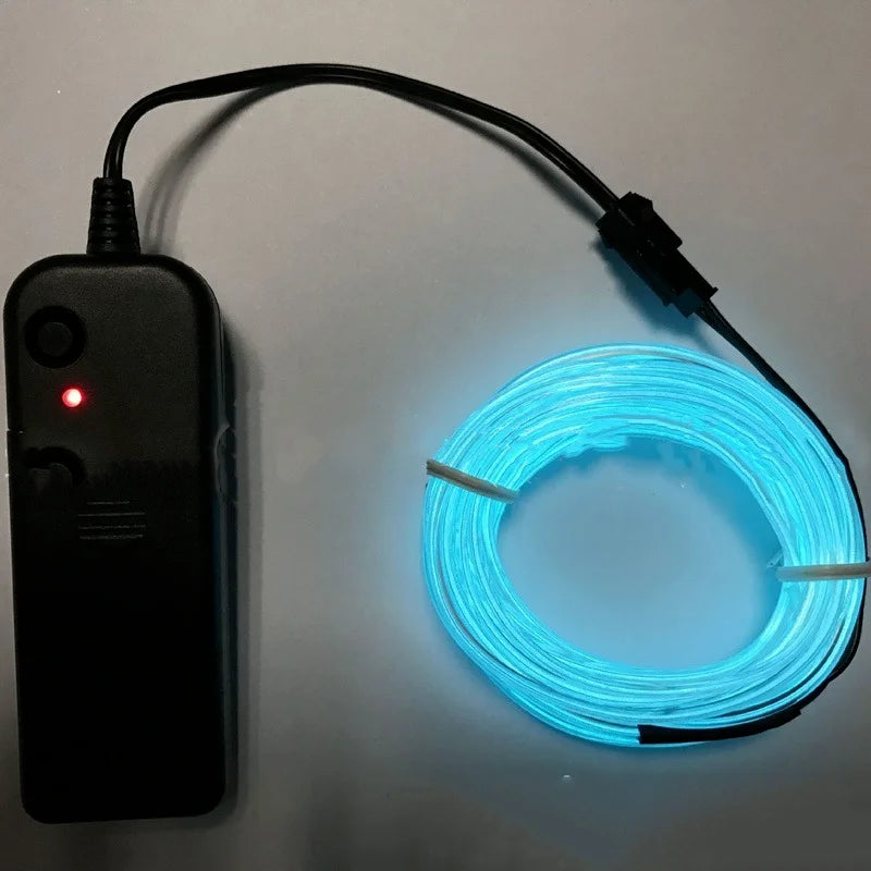 Câble lumineux EL Wire 1m/3m/5m, lumières d'ambiance intérieure de voiture, fête de danse, maison, néon, bricolage, Costumes, décoration, bande LED, lumière ambiante