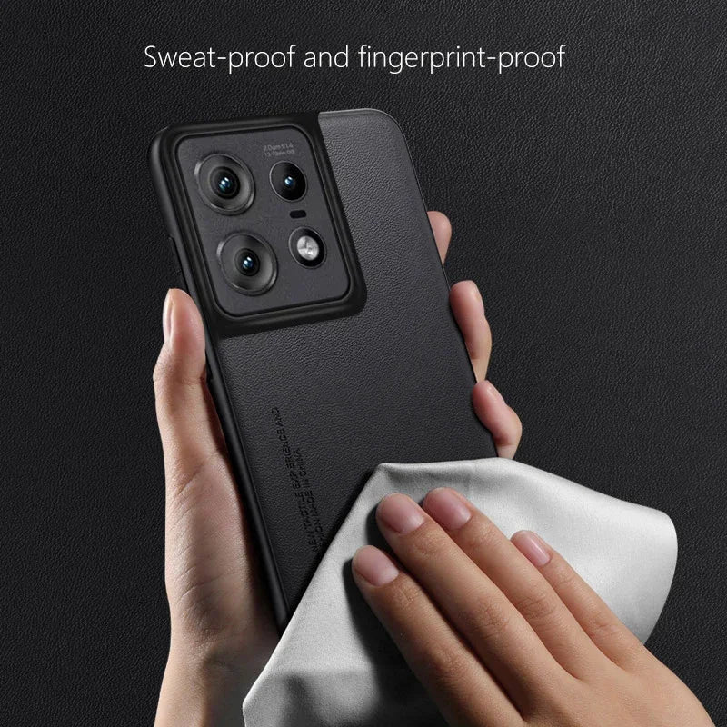 Leather Case for Motorola Moto Edge 50 Pro Luxury Carbon Fiber Matte Silicone Protection Phone Cover MotorolaEdge50Pro Coque