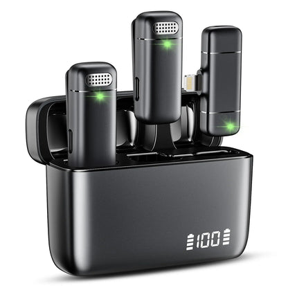 Mini Wireless Lavalier Lapel Microphone for iPhone iPad Tiktok, YouTube, Podcast, Vlog, Video Recording, Live Streaming