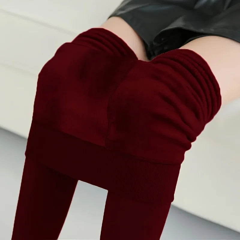 Leggings d'hiver femmes épais velours chaud Leggings femmes Stretch taille haute prévenir le froid Super chaud pantalon