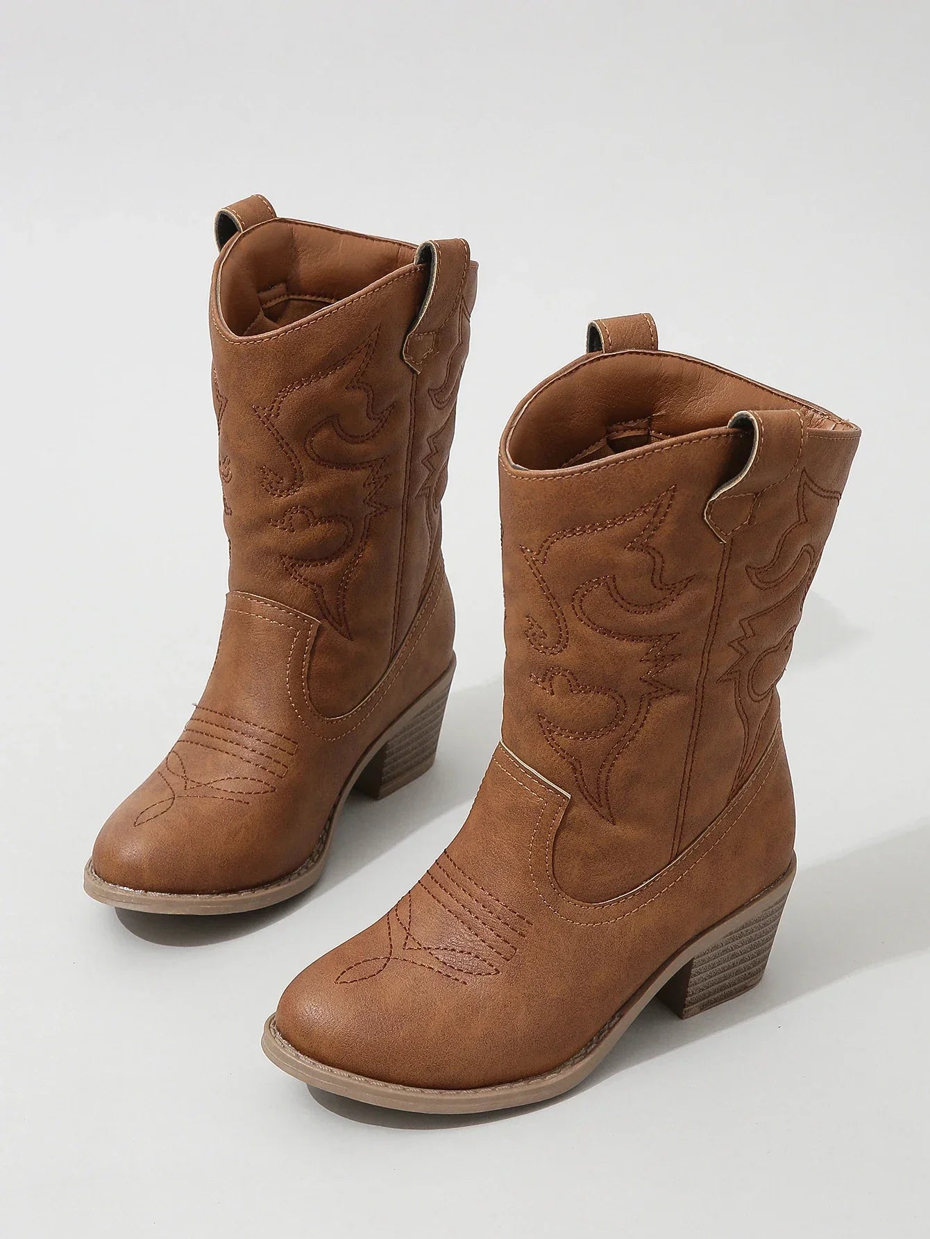 Classic Western Knee High Boots for Girls Premium Quality Slip-on Cowboy Long Booties Kids Autumn Heeled Point Botas Kids Shoes