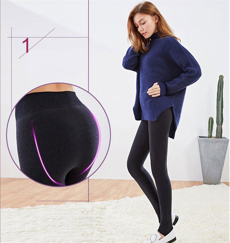 Femmes hiver Leggings chaud Leggins taille haute couleur unie velours femmes épaissi velours Leggings décontracté extensible Leggings