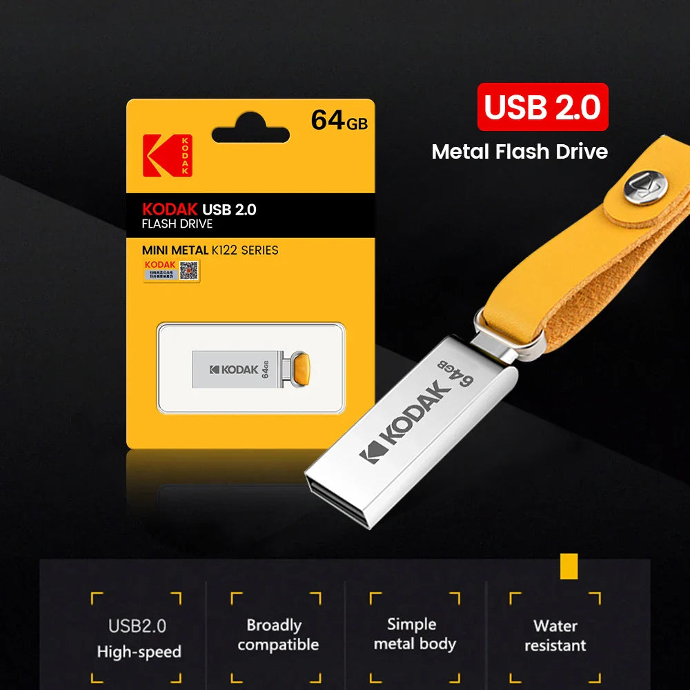 100% Original KODAK Mini metal 32GB 64GB 128GB USB Flash Drive lanyard for keys pen drive USB2.0 thumb drive