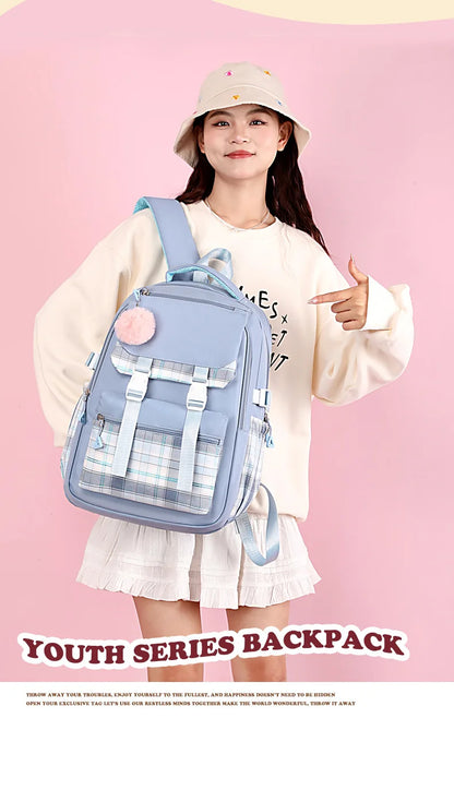 2024 New Bluey Boys And Girls High School Backpack Large Outdoor Leisure Practical Bag Cartoon Animation Bag Children's Gift