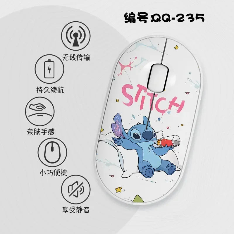 Lilo & Stitch Exquisite and Compact Bluetooth 5.0 Wireless Mouse Office Laptop Tablet Portable Silent True Wireless Mouse