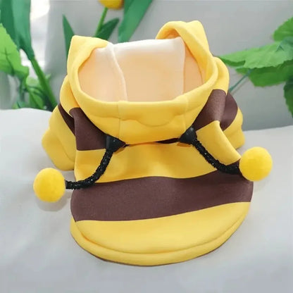 Sweat à capuche pour animaux de compagnie thème Abeille mignonne 2025 - Un pull douillet en tricot pour chiots et chats, parfait pour les costumes de cosplay de fêtes de fin d'année