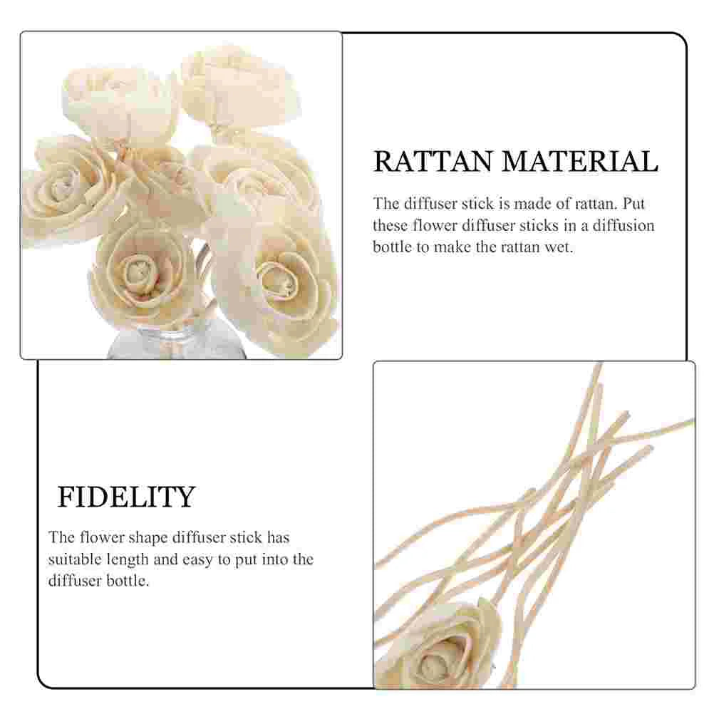 9 Pcs Aromatherapy Rattan Flower Fragrance Sticks Replaceable Household Diffuser Decor Essential Oil Scentedsticks Home Car