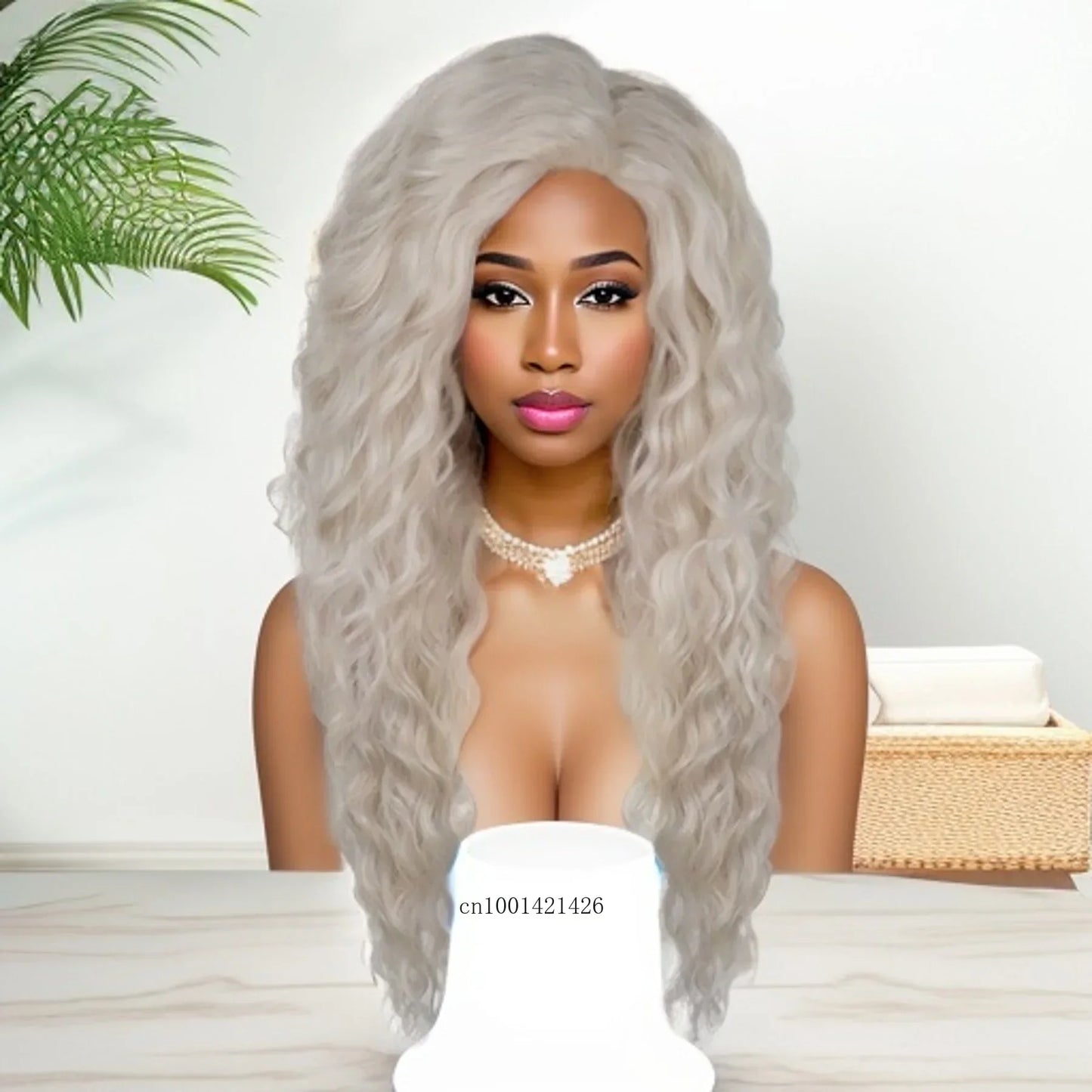 Perruque blonde bouclée cheveux synthétiques longs naturels perruques ondulées pour femmes blanches, raie libre, racines foncées, perruques ombrées, perruque ondulée tendance + autocollants