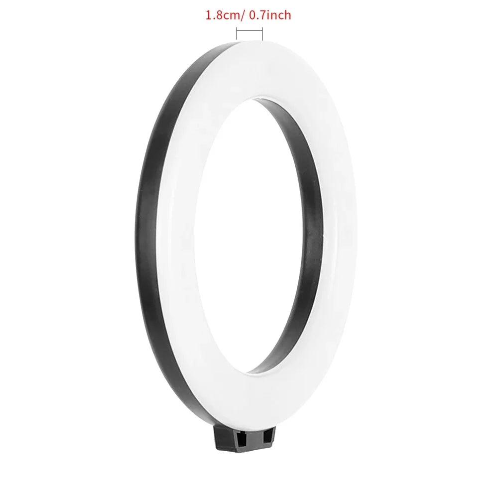 LED Ring Light with Tripod and Suction Cup for Selfie, 16cm, Portable USB Plug, Laptop Lighting, Video Conferencing, Makeup