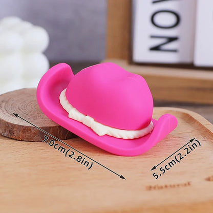 Chapeau de Cowboy rouge Rose, boules de bottes, décoration de gâteau, Cowboy de Cowgirl occidentale, décor de fête prénatale d'anniversaire, fournitures à thème de ferme occidentale