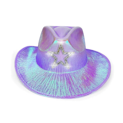 Chapeau de Cowboy occidental rose pour filles, chapeau de Cowgirl avec étoile en cristal Super brillant, chapeau melon pour mariage, carnaval, fête de Festival
