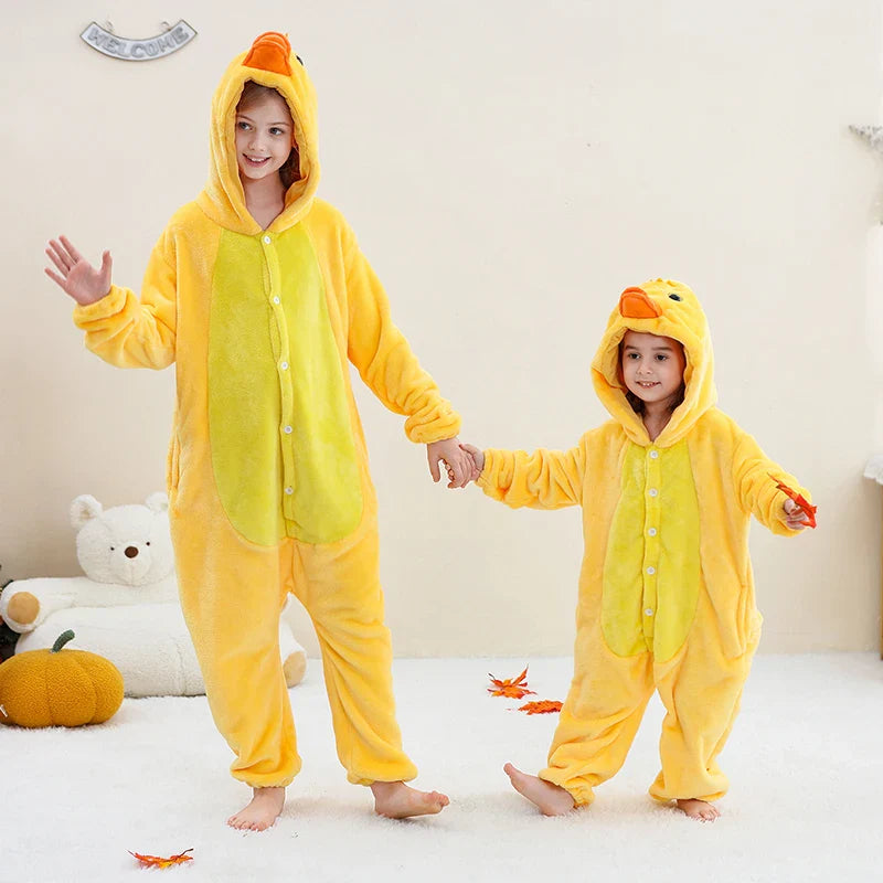 MICHLEY – Combinaison à capuche en flanelle motif Capybara pour enfant, pyjama, grenouillère, déguisement pour Halloween, pour garçon et fille