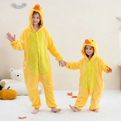 MICHLEY – Combinaison à capuche en flanelle motif Capybara pour enfant, pyjama, grenouillère, déguisement pour Halloween, pour garçon et fille