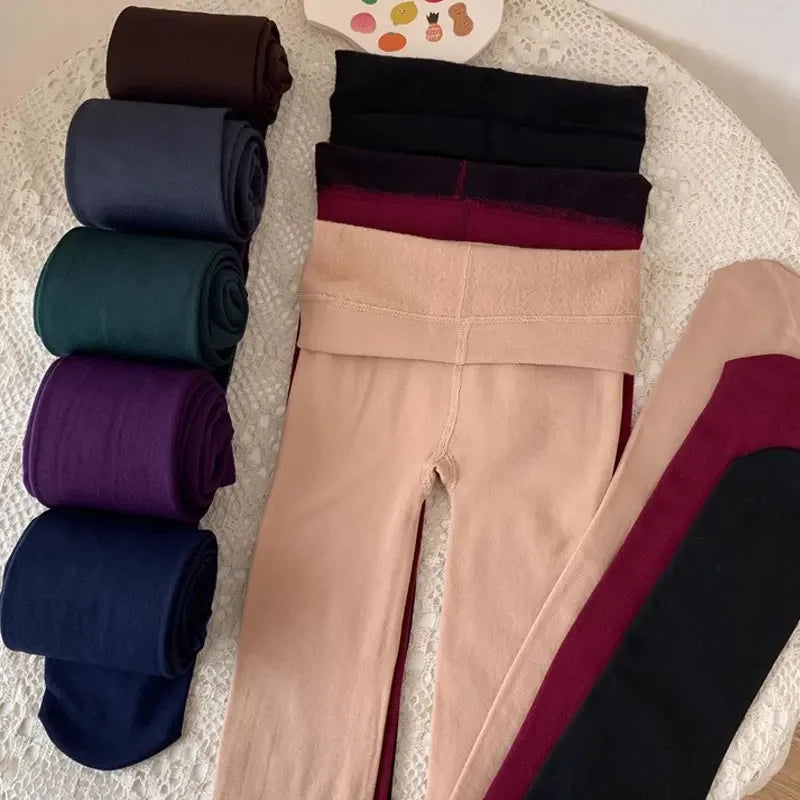 Leggings d'hiver femmes épais velours chaud Leggings femmes Stretch taille haute prévenir le froid Super chaud pantalon