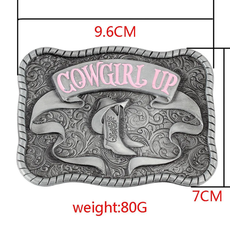 Cowgirl Up Belt Buckle A Girl with A Cowboy Dream Deserves It