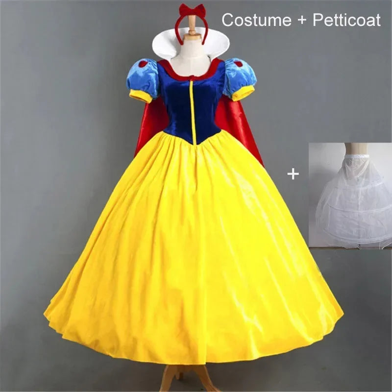 Robe de Princesse Blanche Neige Cosplay pour Femme, Costume de ixd'Halloween, Dessin Animé