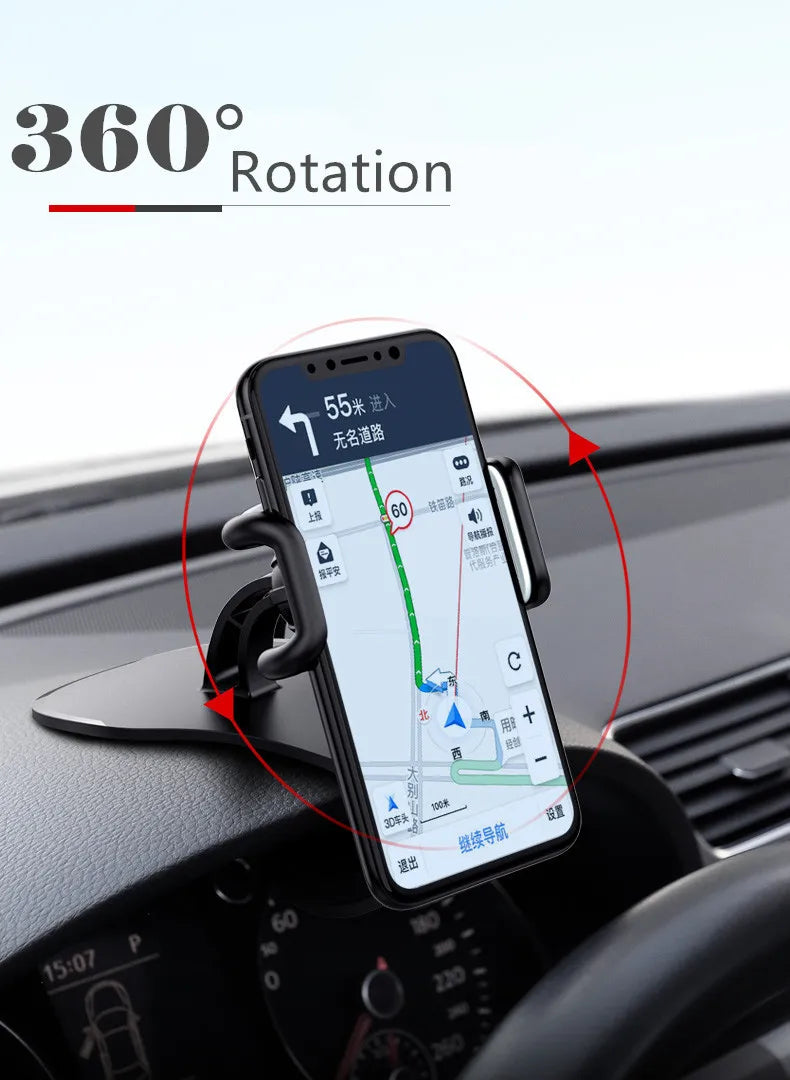 Support de téléphone de voiture rotatif à 360 degrés, Support universel pour téléphone portable, Support de tableau de bord pour poignée automatique, Support fixe pour téléphone portable