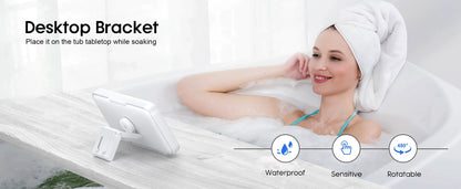 Shower Phone Holder with Speaker  480 Rotation, Wall Phone Mount for Shower Waterproof Anti Fog Shower Case for 4-7" Phones