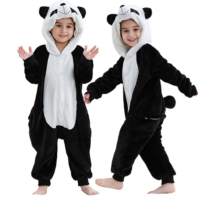 MICHLEY Pyjama grenouillère en flanelle pour Halloween, hiver, avec capuche, pour enfants, déguisement familial, combinaison de nuit, robe de chambre pour garçons et filles