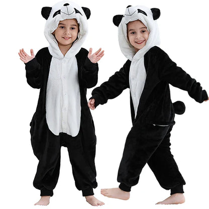 MICHLEY Pyjama grenouillère en flanelle pour Halloween, hiver, avec capuche, pour enfants, déguisement familial, combinaison de nuit, robe de chambre pour garçons et filles