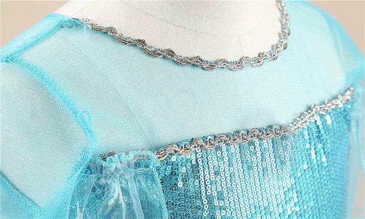 Elsa Princess Dress for Girls Cosplay Elsa Costume Children Halloween Carnival Birthday Clothing Kids Cosplay Snow Queen Costume