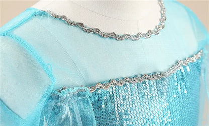 Robe de princesse Elsa pour filles, déguisement de cosplay Elsa, costume d'Halloween pour enfants, vêtements d'anniversaire, costume de cosplay de la Reine des Neiges pour enfants