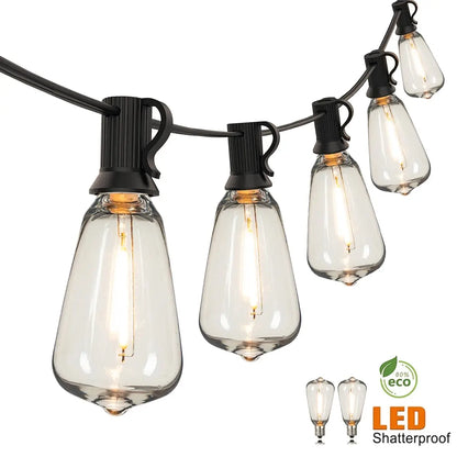 Guirlande lumineuse d'extérieur ST38, connectable, incassable, étanche, ampoule LED en plastique, variable, décoration de jardin, Patio, lumière féerique