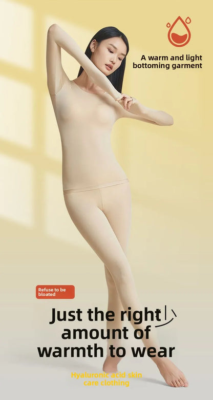 37 Women's Thermal Underwear Base Layer Shirt Skin Beauty Garment Ultra-Light Long Sleeve Thermal Set