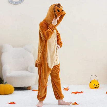 MICHLEY Pyjama grenouillère en flanelle pour Halloween, hiver, avec capuche, pour enfants, déguisement familial, combinaison de nuit, robe de chambre pour garçons et filles