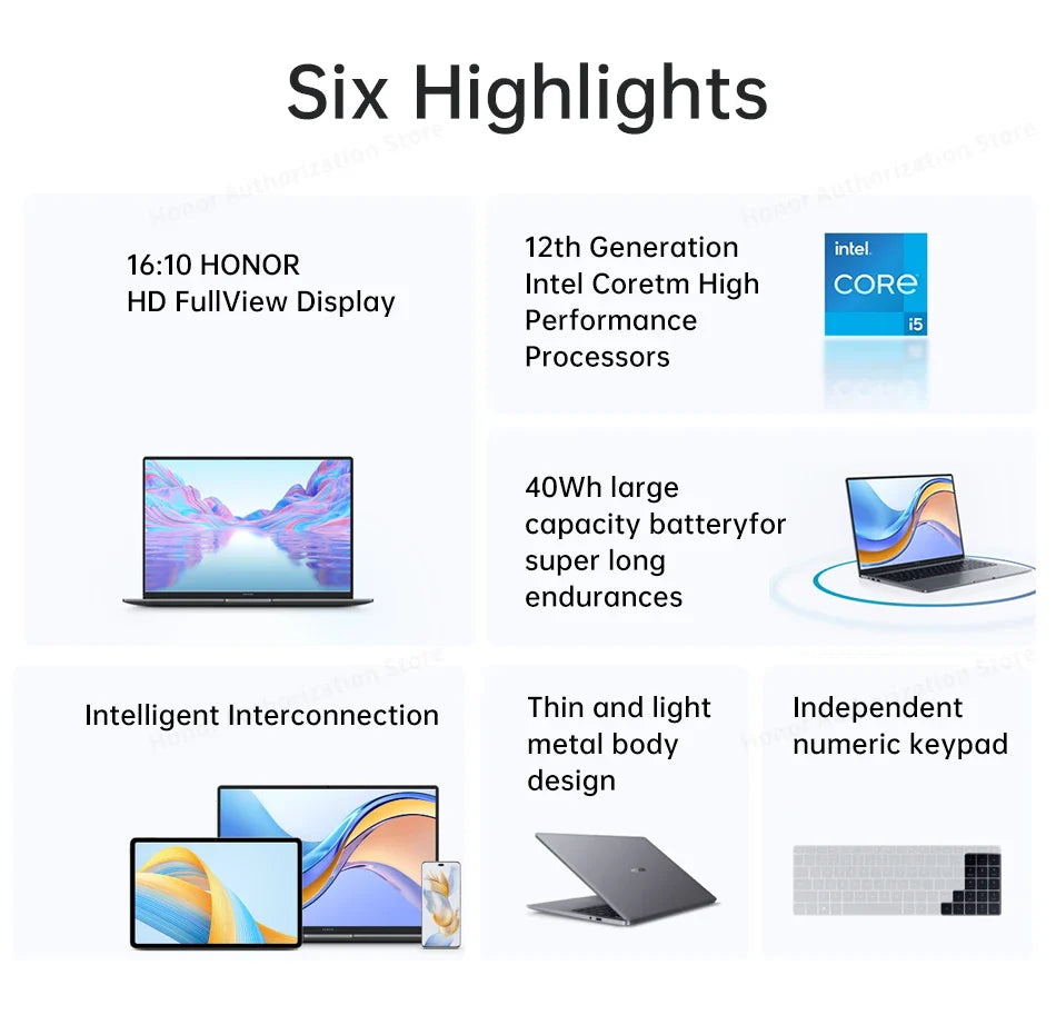 Honor Laptop MagicBook X16 ,16 "Intel Core i5-12450H 16GB 512GB SSD IPS Win 11