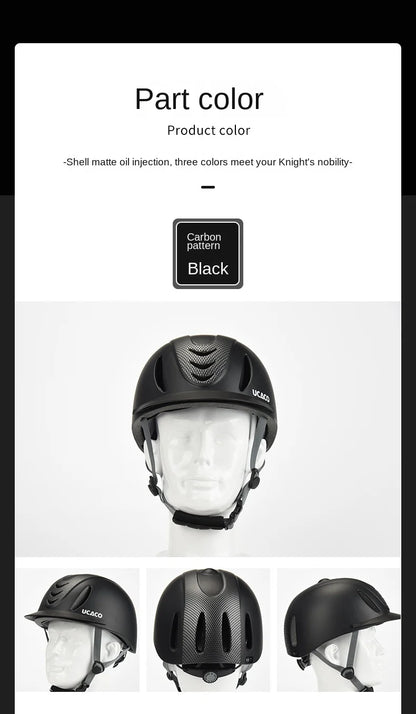 50-61cm UltraLight Adults Children's Equestrian Helmet Adjustable Riding Helmet Knight Hat Removable Brim Horse Equipment