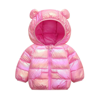 1-6T Hiver Bébé Filles Garçons Vêtements Manteaux Duvet Coton Dessin Animé Capuche Vestes Enfants Combinaison de Ski Salopette Costume de Tout-Petit