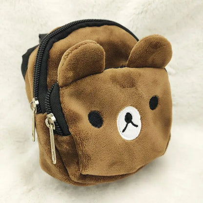 Sac à dos durable pour chien de compagnie, sac à dos auto-transporté pour chiot, laisse réglable, harnais portable de dessin animé, sac de collation en plein air pour chien en peluche