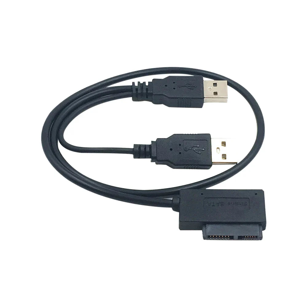 Optical Drive Cable Conversion Cable USB 2.0 to Mini Sata II 7+6 13Pin Adapter Converter Cable for Laptop CD/DVD ROM ODD