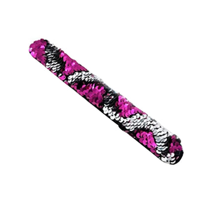 Bracelet à paillettes bicolore, rouge rose et argent, bracelet de fête, cadeaux de fête pour enfants, cadeaux de Noël, Nouvel An, carnaval