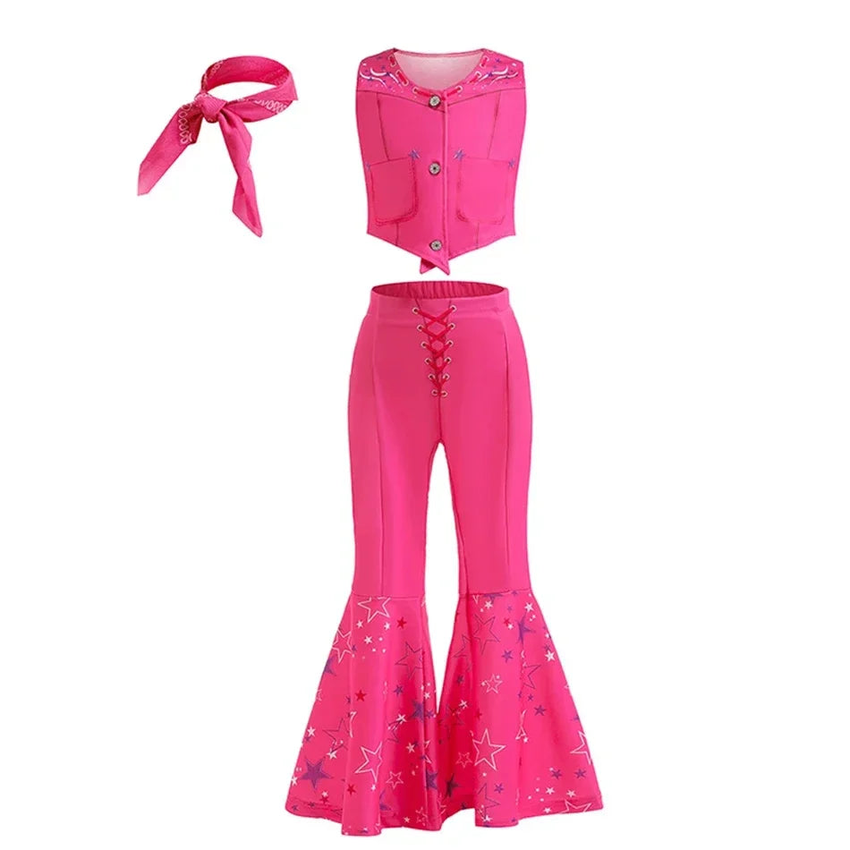 Robe de Cowgirl pour filles de 2 à 12 ans, Costume Barbei pour tout-petits, tenue de Cosplay, vêtements d'halloween