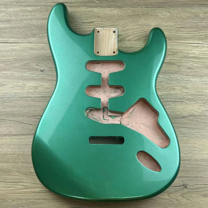 Corps de guitare électrique Alder ST - Finition polyester brillant vert métallisé |   Pièce de rechange pour Stratocaster |   Buildi de guitare bricolage